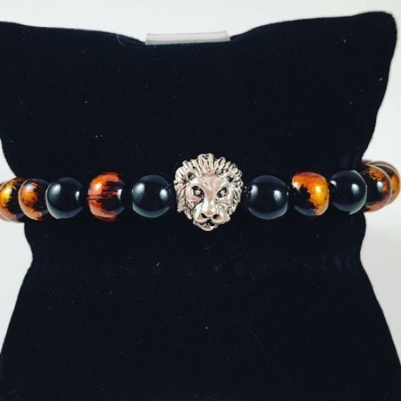 🔴SALE Men / women onyx & copper beads + lion - Picture 5 of 8